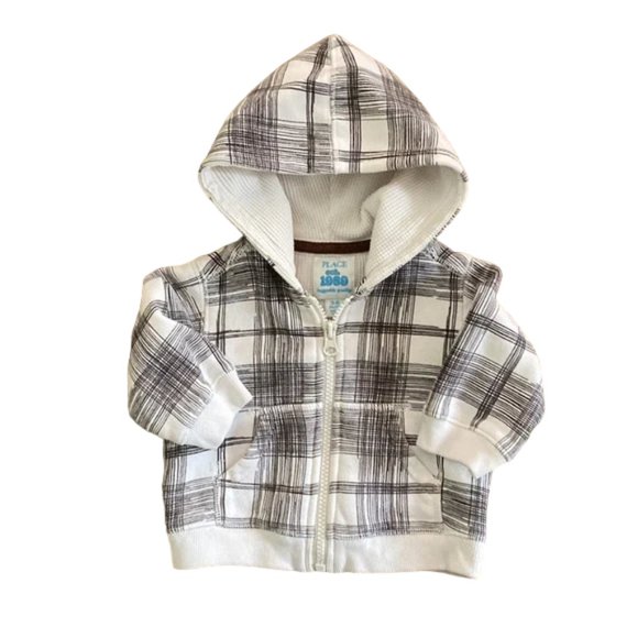 1989 Place Plaid Zip-Up Hoodie size 3-6 Months - Picture 2 of 11